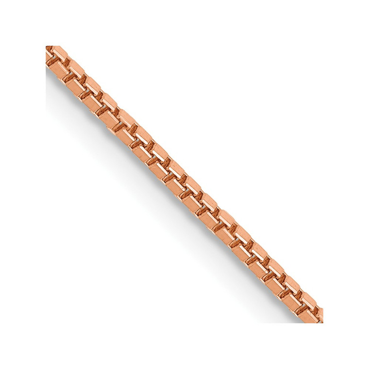 14K Rose Gold 30 inch 1.10mm Box Link with Lobster Clasp Chain