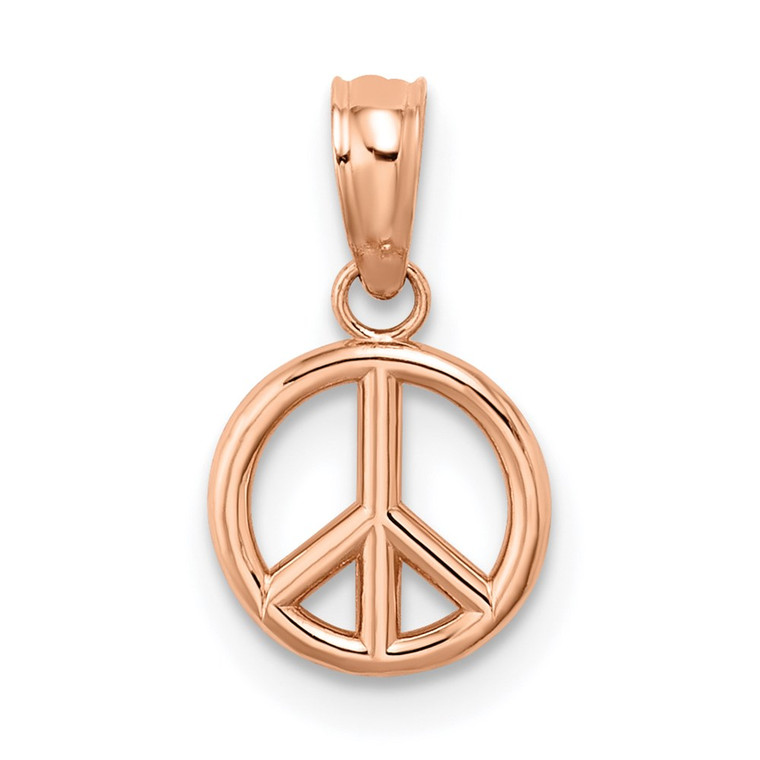 14K Rose Gold 3-D Peace Symbol Charm - K7-190EB607-2745
