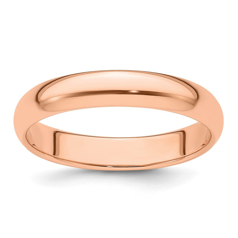 14k Rose Gold 4mm Half-Round Wedding Band Size 8