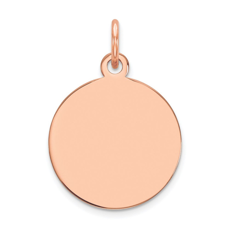14k Rose Gold Plain .011 Gauge Circular Engravable Disc Charm - XR-00E5F07D-2083