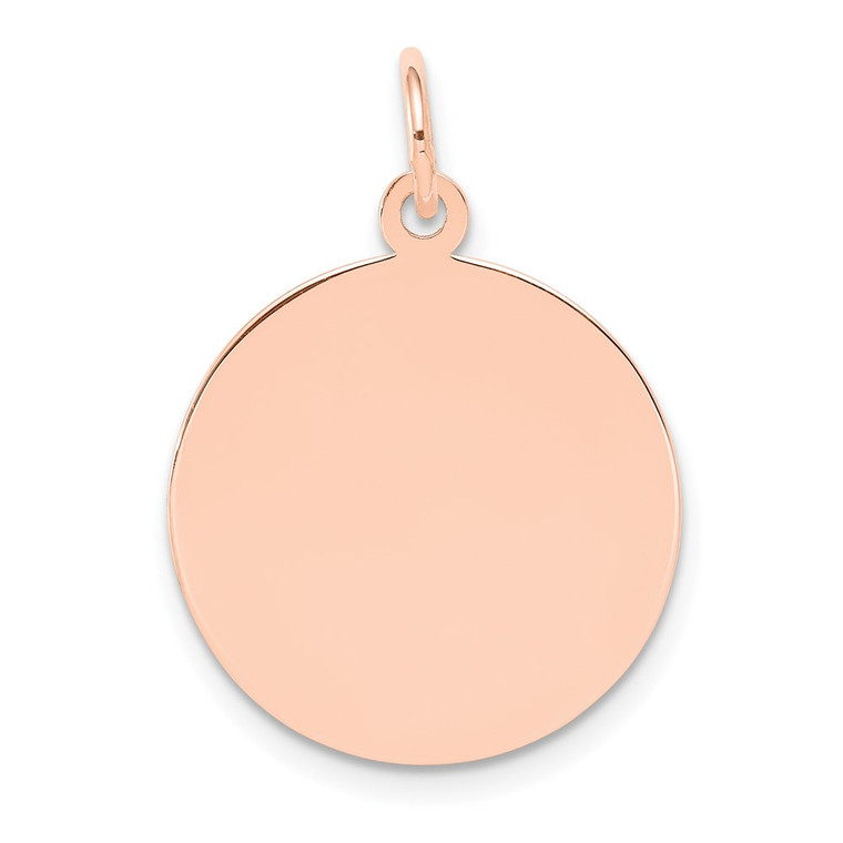 14k Rose Gold Plain .035 Gauge Circular Engraveable Disc Charm - XR-C4A91437-3354