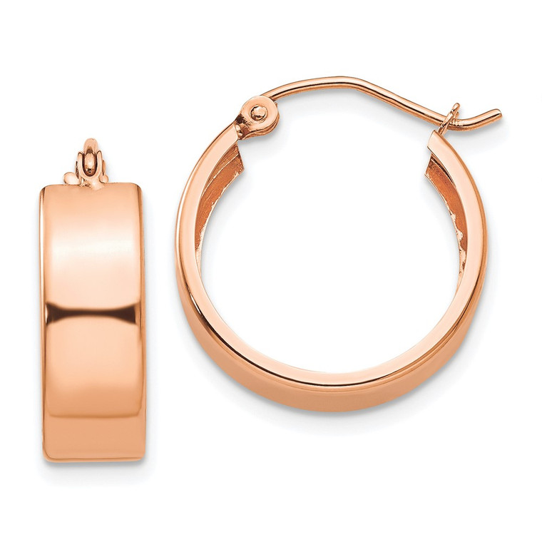 14k Rose Gold Polished Hoop Earrings - TF-414C781C-9218