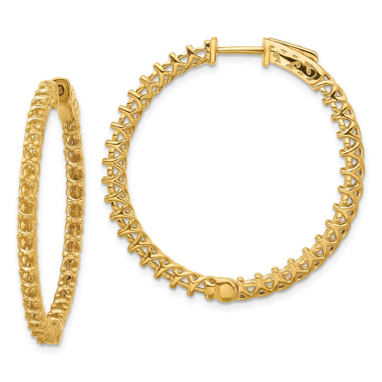 14k Round Hoop w/Safety Clasp Earring Mountings - XE-043D4C1E-7418