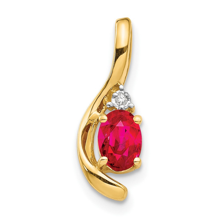 14k Ruby and Diamond Pendant - XB-6B6143F7-8349