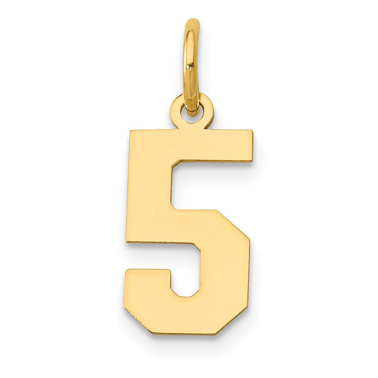 14k Small Polished Number 5 Charm - LS-6574E433-7148