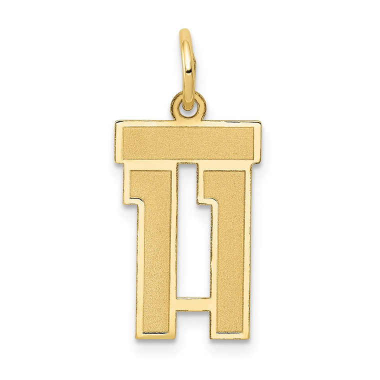 14k Small Satin Number 11 Charm