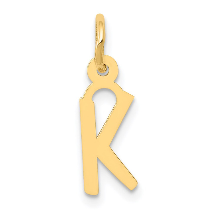 14k Small Slanted Block Letter K Initial Charm