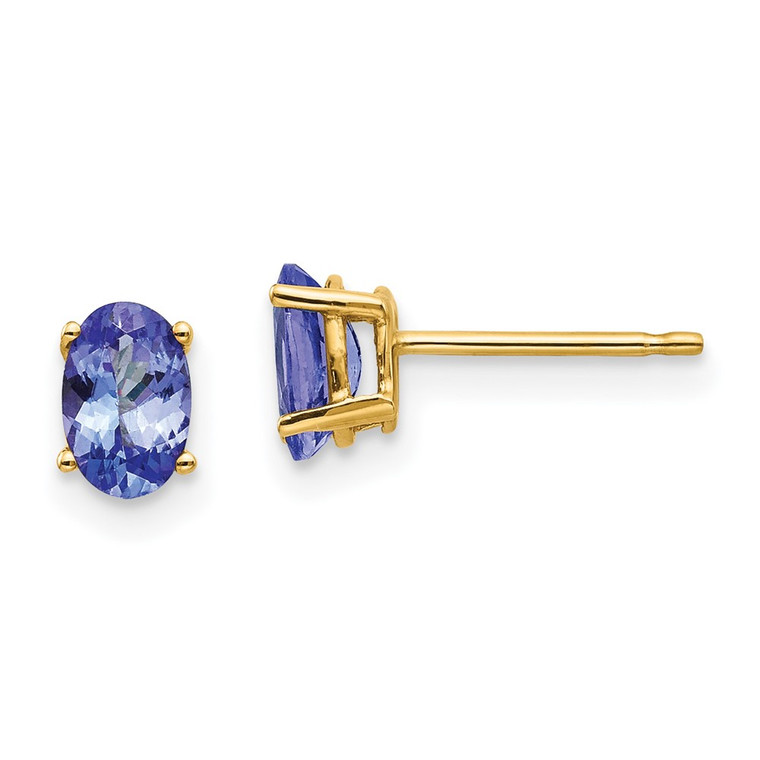 14k Tanzanite Post Earrings - XE-49991C67-3924