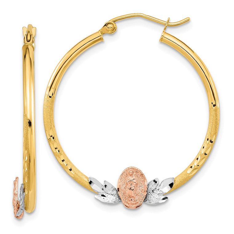 14K Tri-color Guadalupe Hoop Earrings - TF-9125CA8D-6038