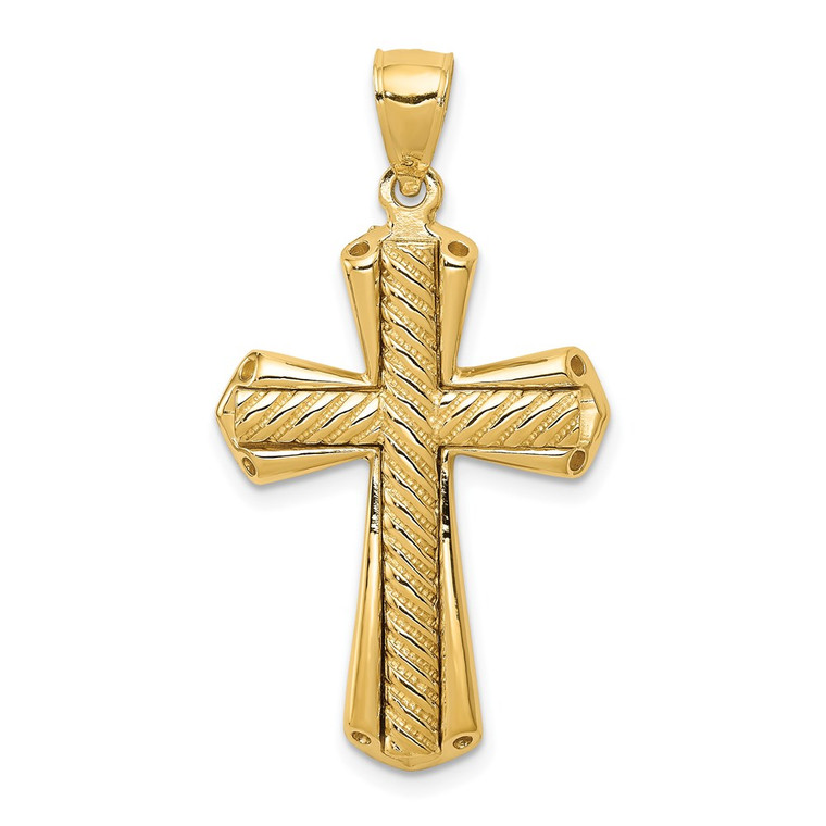 14k Twisted Cross Pendant - D1-3C92D0F4-2572