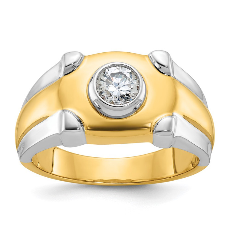 14k Two-tone IBGoodman Men's 1/2 carat Diamond Complete Ring - B5-1EB759AD-4447