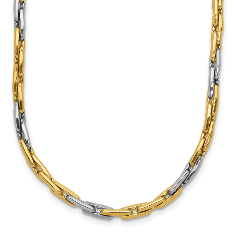 14K Two-Tone Polished 2.5mm Fancy Link 18 inch Necklace