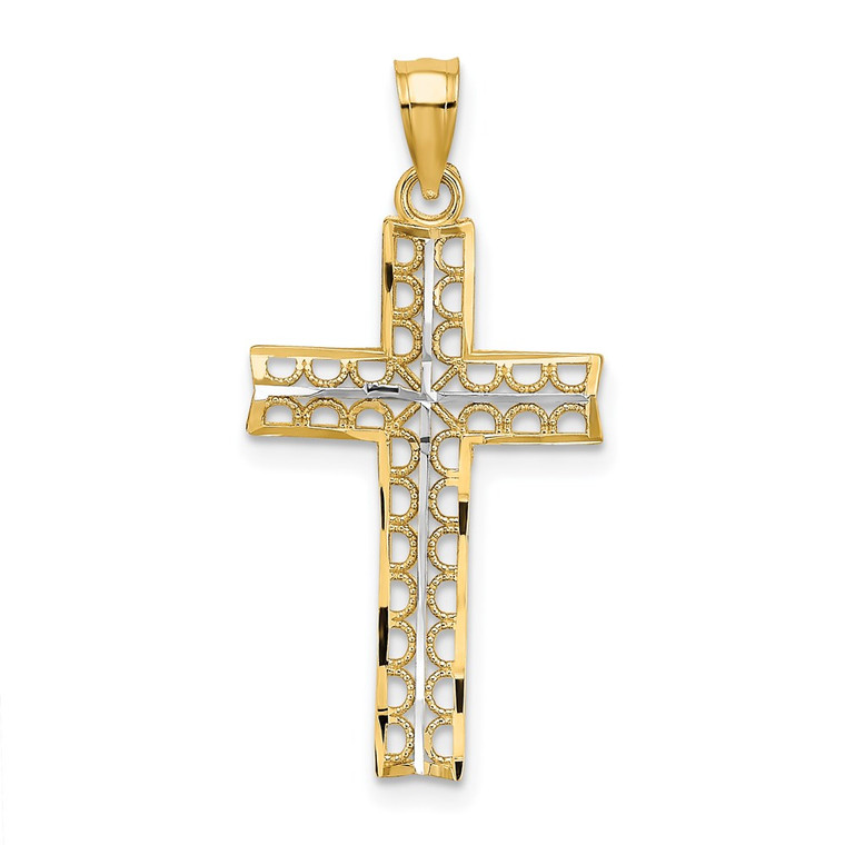 14K W/ Rhodium Cross Charm - K9-C697C7FA-3286