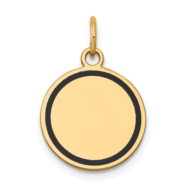 14k w/Enamel .027 Gauge Circular Engravable Disc Charm - XM-D0737A6D-1516