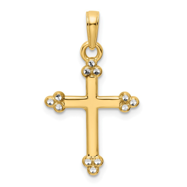 14K w/Rhodium D/C Cross Pendant - K9-9FF4A872-3056