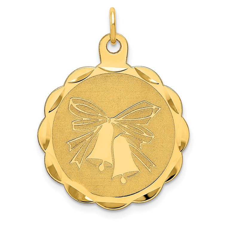 14k Wedding Bells Engraveable Disc Charm - XA-E1DE8F3F-3396
