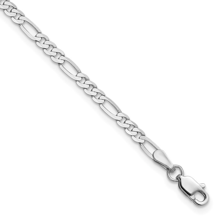 14k WG 2.75mm Flat Figaro Chain