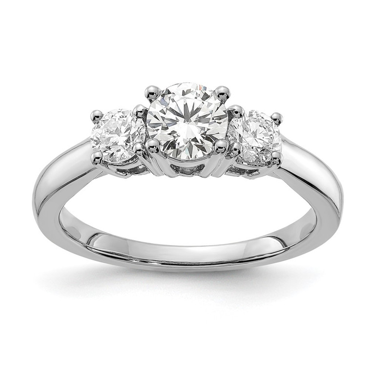 14k White Gold 1 1/2 carat Lab Grown Diamond VS/SI+ G+ Round Complete Three Stone Engagement Ring - RM-2269C6A4-8712