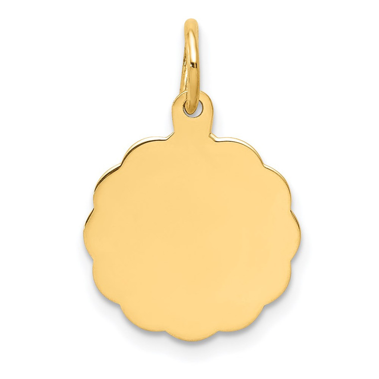14k .011 Gauge Engravable Scalloped Disc Charm - XM-0E56E1CD-1596