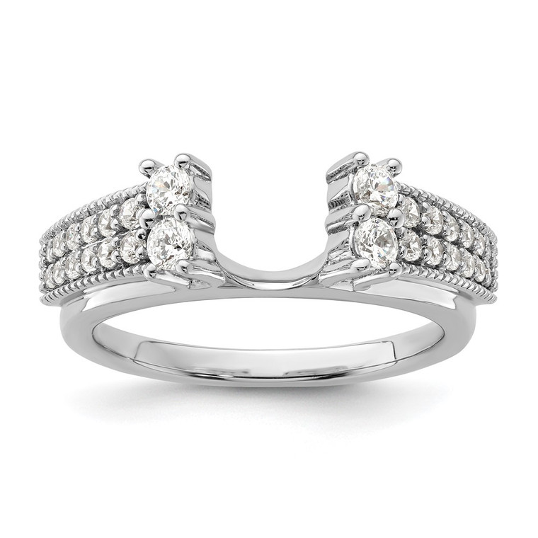14k White Gold 1/2 carat Lab Grown Diamond VS/SI+ G+ Complete Ring Wrap - RM-08EE4E0C-7444