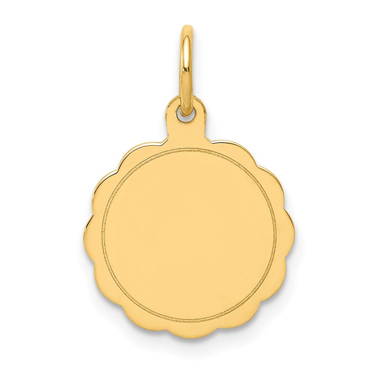 14k .013 Gauge Engravable Scalloped Disc Charm - XM-01026D95-6475