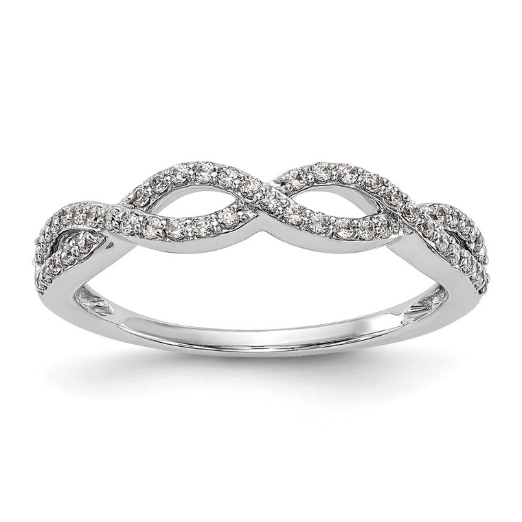 14k White Gold 1/4 carat Lab Grown Diamond VS/SI+ G+ Complete Twisted Band