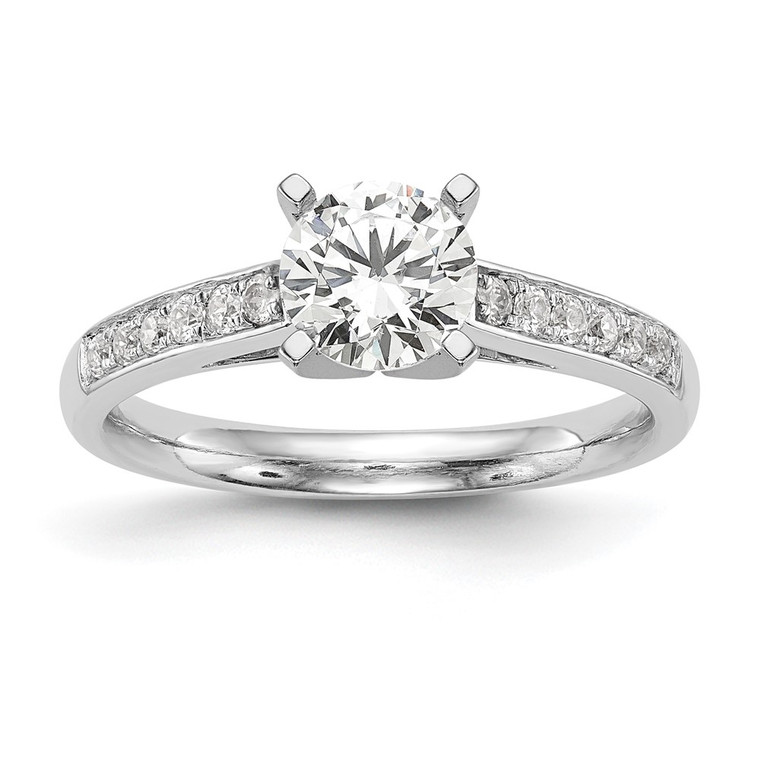 14k White Gold 1/4 carat Lab Grown Diamond VS/SI+ G+ Semi-Mount Peg Set Engagement Ring - RM-813EF224-5821