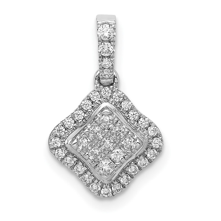 14k White Gold 1/4ct. Diamond Cluster Pendant - PM-20402A1A-1072