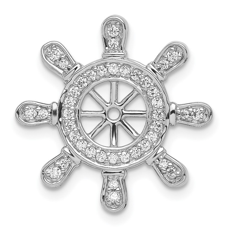 14k White Gold 1/4ct. Diamond Ship Wheel Pendant