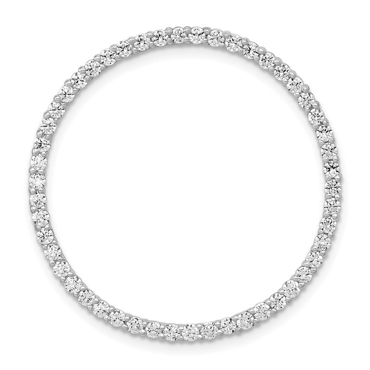 14k White Gold 1ct. Diamond Circle Chain Slide