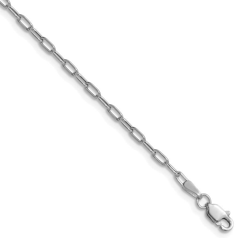 14k White Gold 2.2mm Semi-Solid Beveled Paperclip Chain - BC-B76E637F-8154