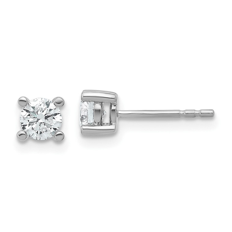 14k White Gold 2/3 ctw Lab Grown Diamond VS+ F+ Round 4 Prong Heavy Wt. Stud Earrings - EM-DE08C746-9685
