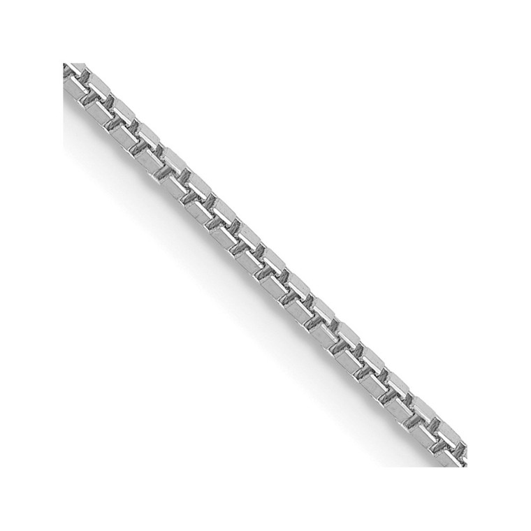 14K White Gold 20 inch 1.05mm Box with Lobster Clasp Chain
