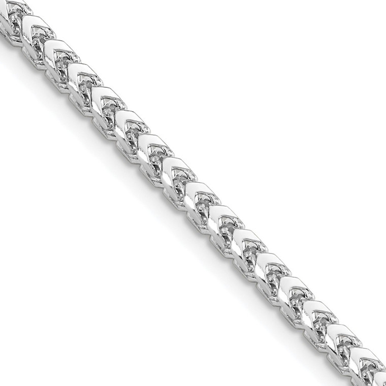 14K White Gold 22 inch 3mm Franco with Fancy Lobster Clasp Chain