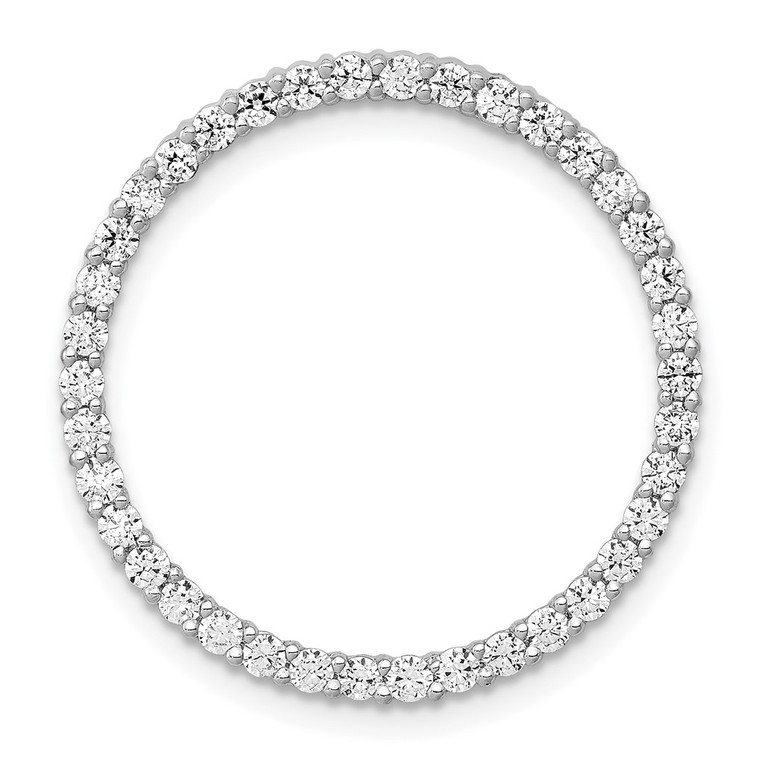 14k White Gold 3/4 carat Lab Grown Diamond VS/SI+ G+ Circle Chain Slide Pendant - PM-872FABDA-8322