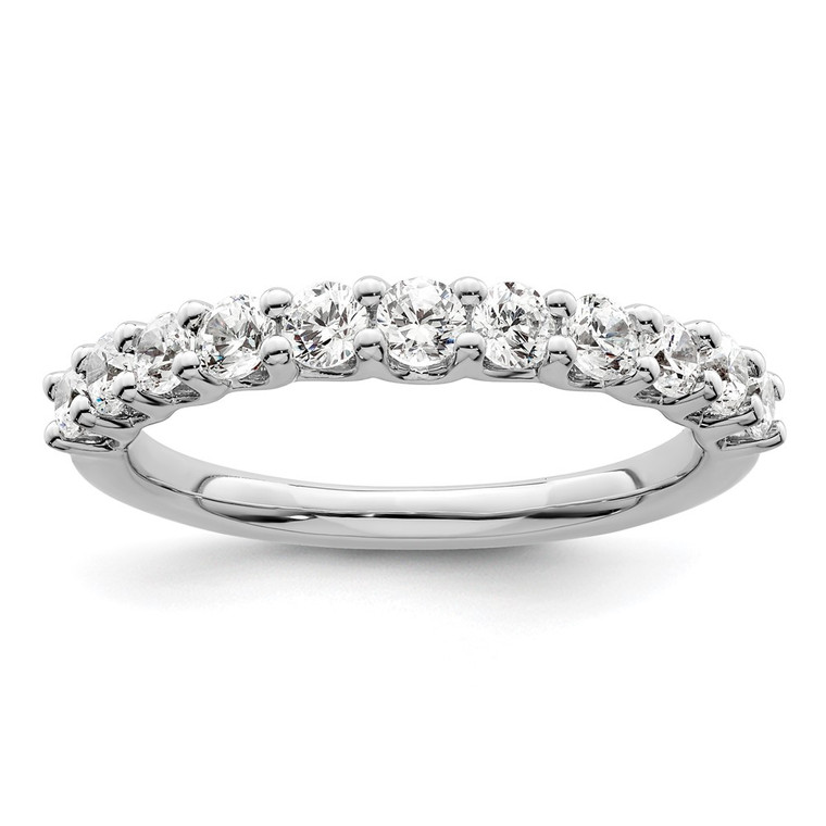 14k White Gold 3/4 carat Lab Grown Diamond VS/SI+ G+ Eleven Stone Complete Fashion band