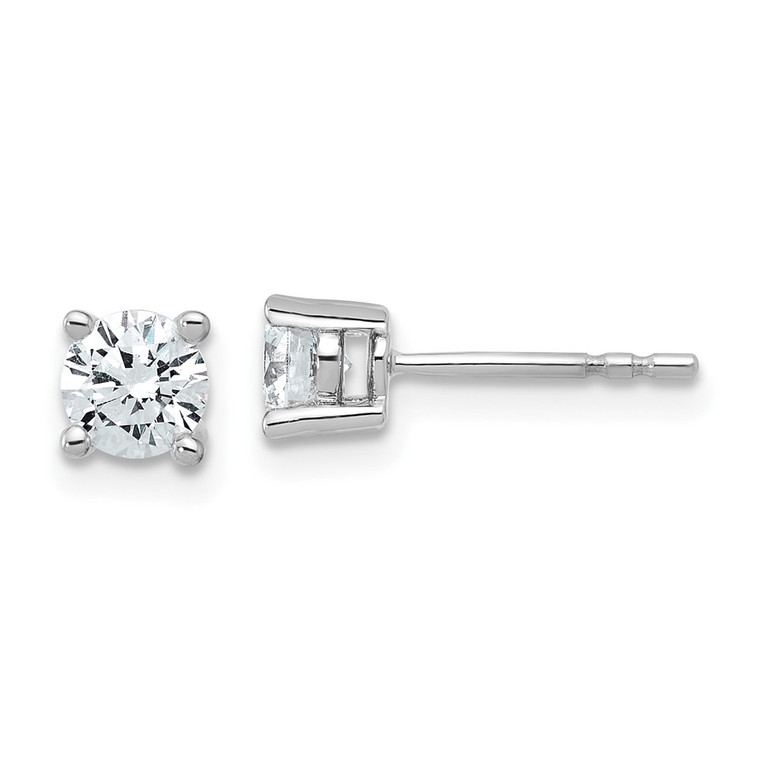 14k White Gold 3/4 ctw Certified Lab Grown Diamond VS/SI+ G+ Round 4 Prong Heavy Wt. Stud Earrings