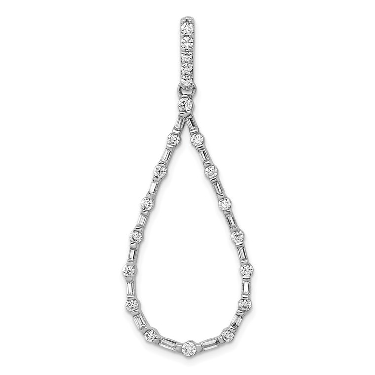 14k White Gold 3/4ct. Diamond Teardrop Pendant