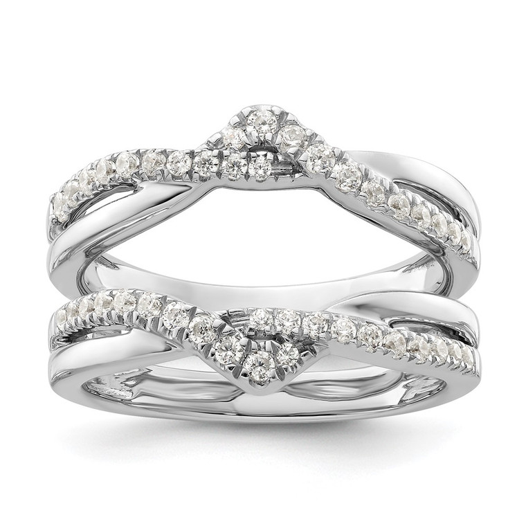 14k White Gold 3/8 carat Lab Grown Diamond VS/SI+ G+ Complete Twisted Ring Guard