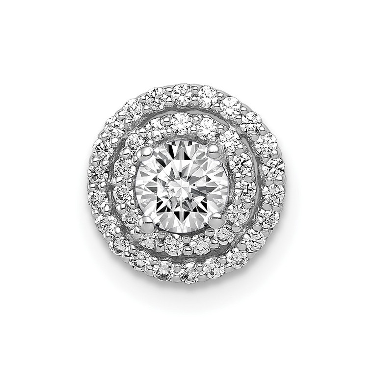 14k White Gold 4.1mm Center 1/5ct.Diamond Semi-mount Chain Slide