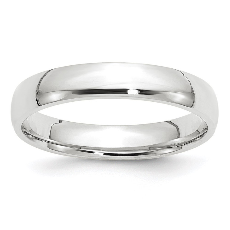 14k White Gold 4mm Lightweight Comfort Fit Wedding Band Size 12