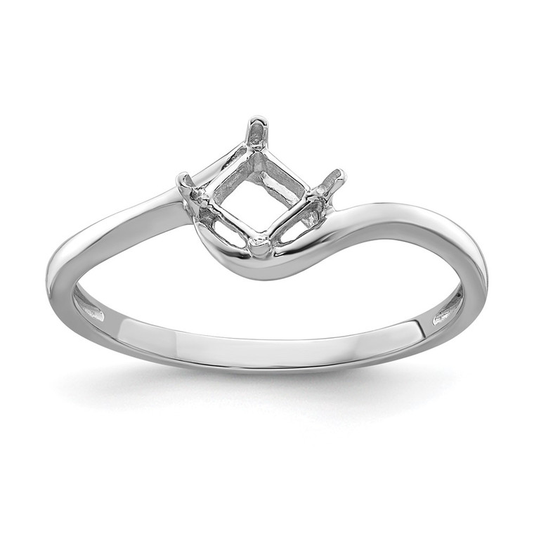 14k White Gold 4mm Princess Gemstone Ring Mounting - Y4-FF2D8988-1247