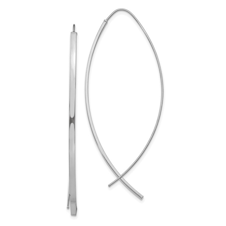 14k 1.75mm Square Tube White Gold Wire Threader Earrings - TF-0077D3C0-7906