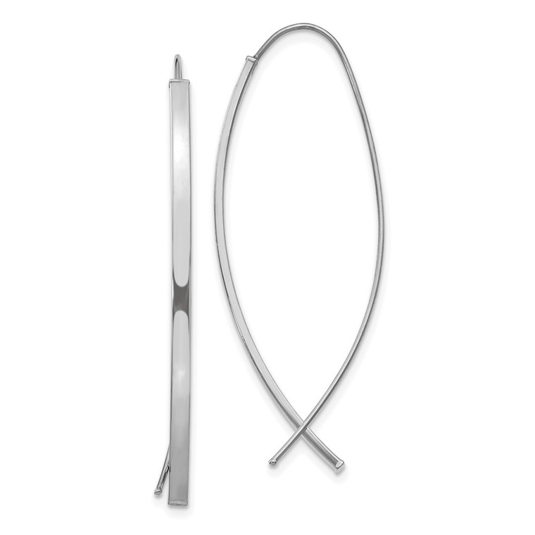 14k 1.75mm Square Tube White Gold Wire Threader Earrings - TF-0778D609-6342