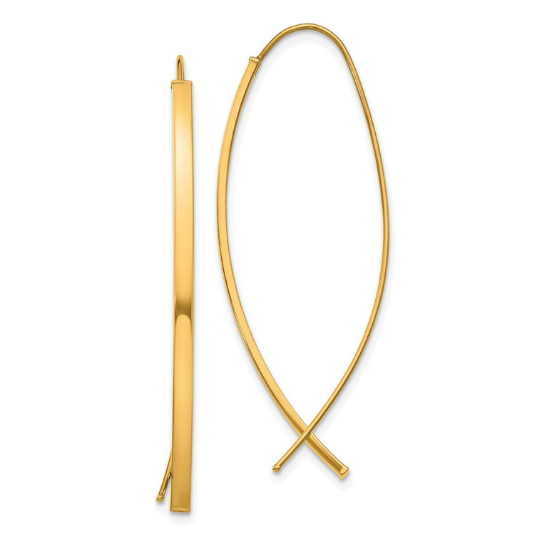 14k 1.75mm Square Tube Wire Threader Earrings - TF-55BBB165-2137