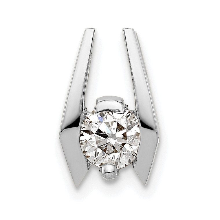 14k White Gold 5.25mm AA Diamond Slide