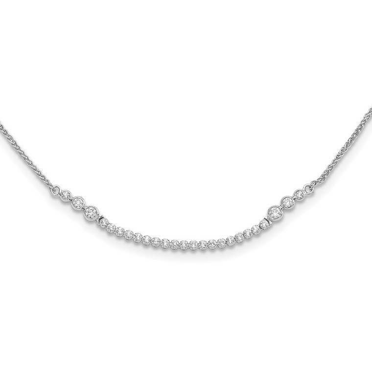14k White Gold 5/8 carat Lab Grown Diamond VS/SI+ G+ Adjustable up to 24 inch Tennis Style Bolo Necklace