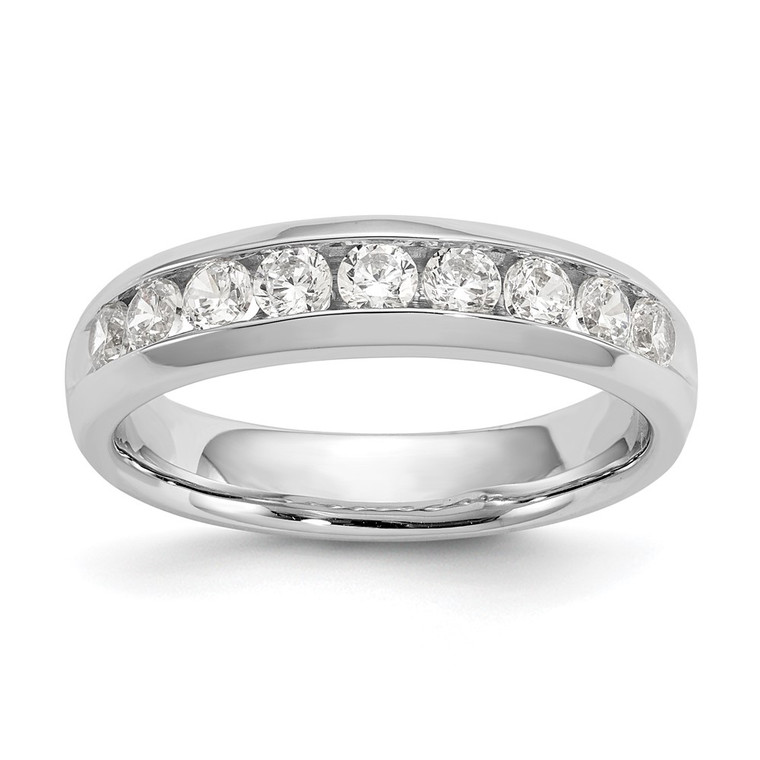 14k White Gold 5/8 carat Lab Grown Diamond VS/SI+ G+ Nine Stone Complete Fashion band