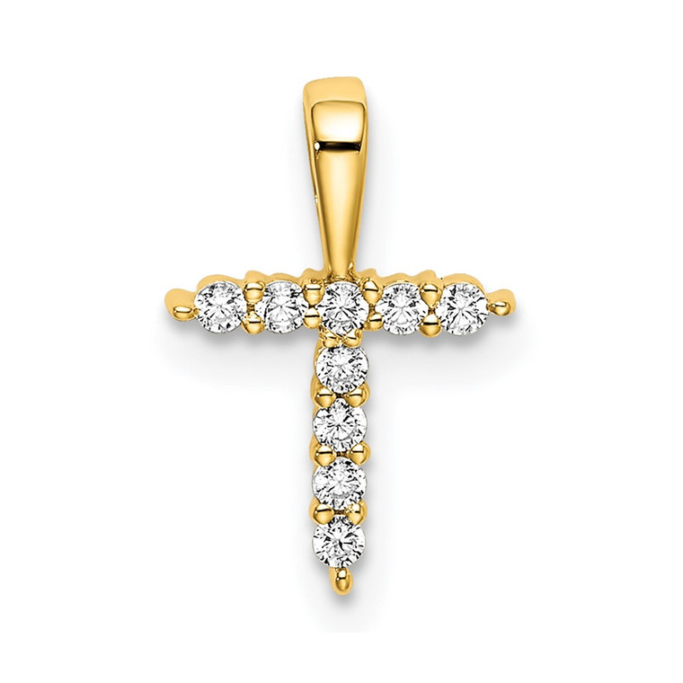 14k 1/10 carat Lab Grown Diamond VS/SI+ G+ Complete Letter T Initial Pendant