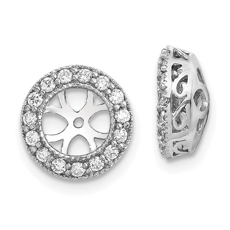 14k White Gold AA Diamond Earring Jacket - XJ-8F165DBB-2630